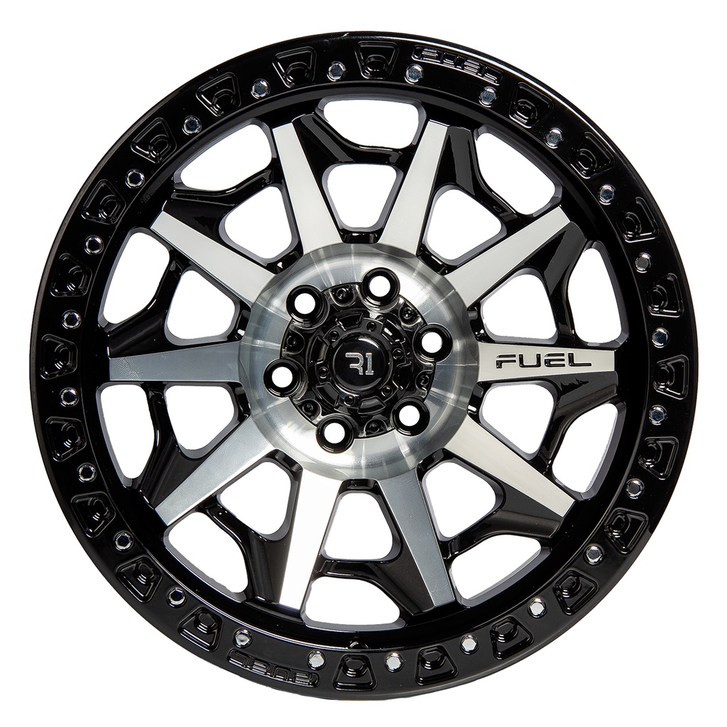 Rin 17 "X9 " 6x114.3 R1 SPORT QC1261 BLACK MACHINE FACE+CHROME RIVERS 0 66.1
