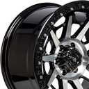 Rin 17 "X9 " 6x114.3 R1 SPORT QC1261 BLACK MACHINE FACE+CHROME RIVERS 0 66.1