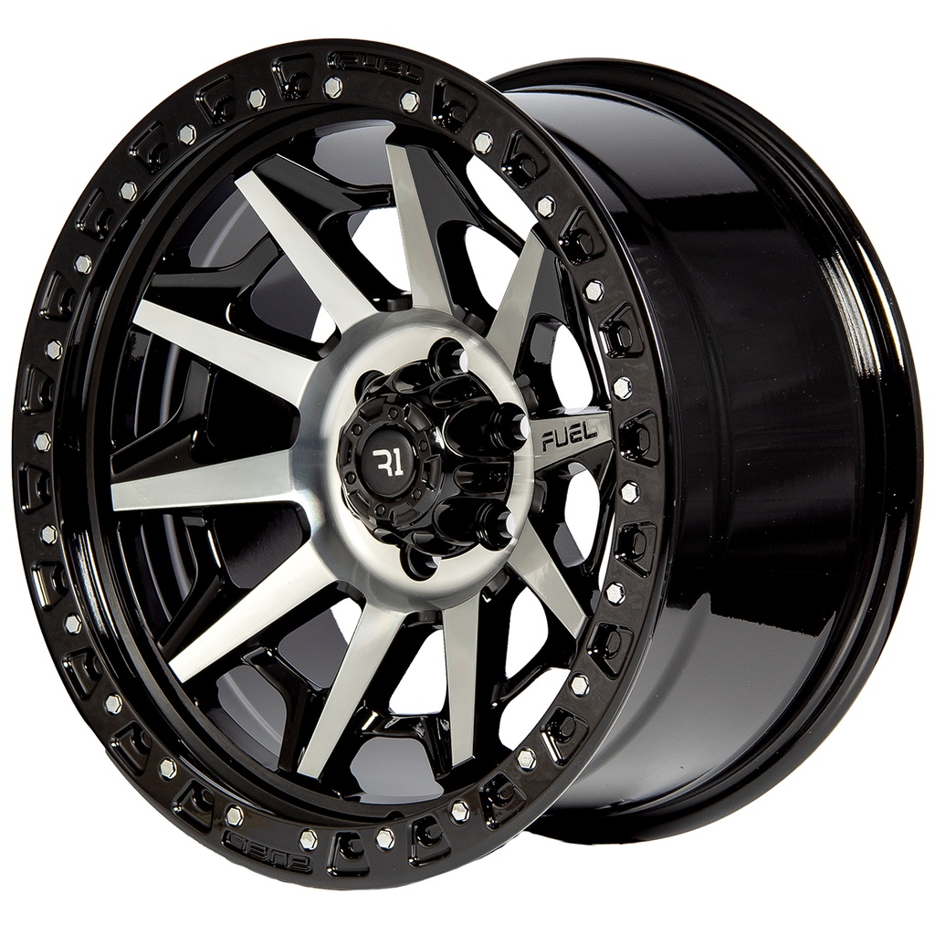 Rin 17 "X9 " 6x114.3 R1 SPORT QC1261 BLACK MACHINE FACE+CHROME RIVERS 0 66.1