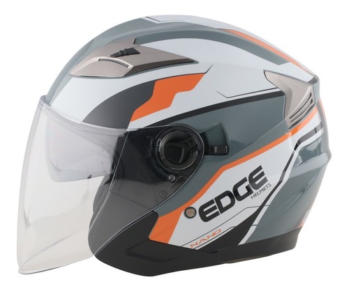 CASCO JAGUAR SEMI INTEGRAL NANO NEGRO NARANJA BRILLANTE XL