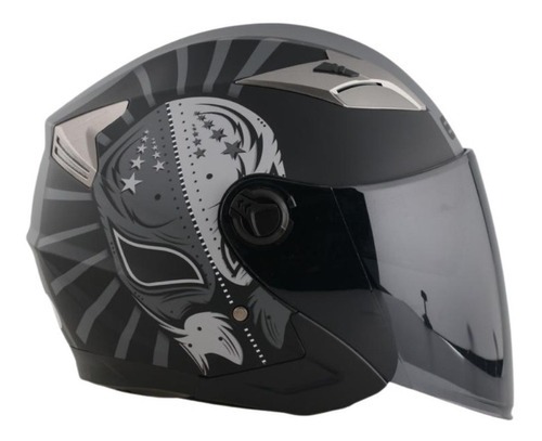 CASCO JAGUAR SEMI INTEGRAL WARRIOR XL VISOR BLACK GREY