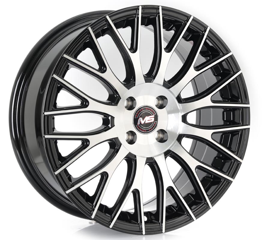 Rin 17 7.5 4X100 Ms 1229 BLACK MACHINE FACE ET42 CB67.1