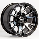 Rin 15 8 6X114.3 Ms 6087  BLACK MACHINE FACE+CHROME RIVETS ET0 CB66.1