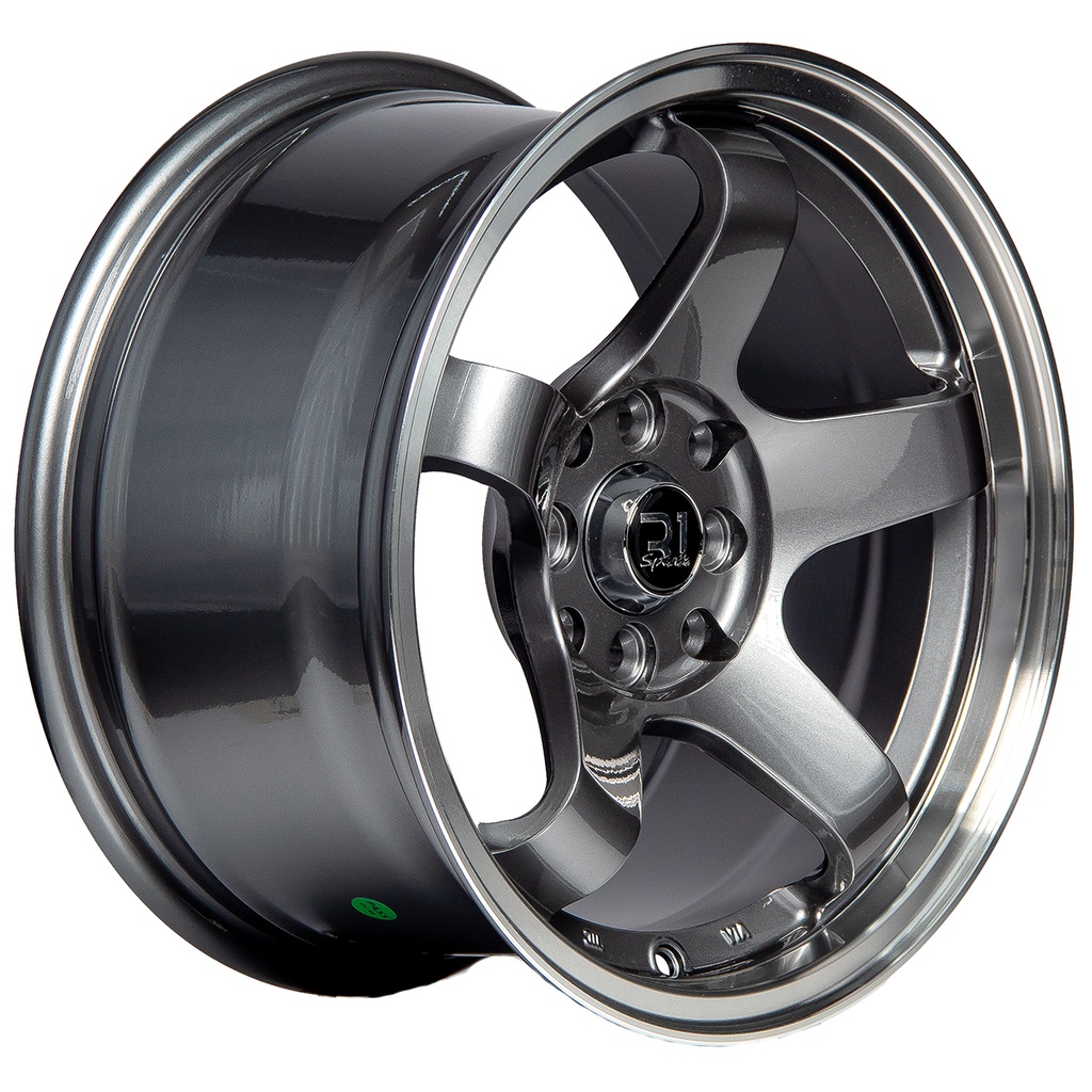 Rin 15 7 4X100/114.3 R1 SPORT 5958F Gunmetal Machine Lip ET30 CB73.1