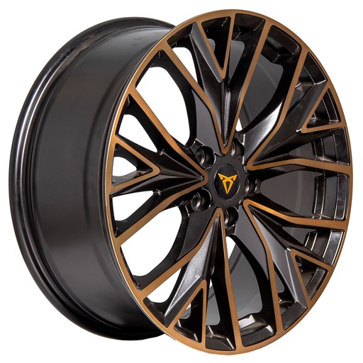 [195112RDFST5922BMFWBET00] Rin 19 8 5X112 Radialflow ST5922 Matte Black Mach Face W BronzeET0 CB0