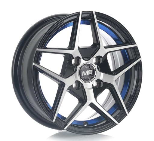 [134100MSB371SBMFBLET3567.1] Rin 13 5.5 4X100 Ms B371S BLACK MACHINE FACE+BLUE LINE ET35 CB67.1