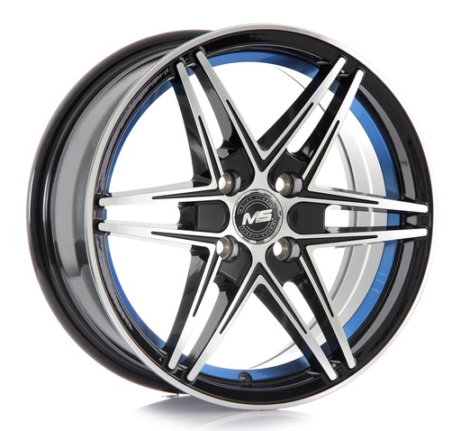 [134100MSC119BMFIBLET3067.1] Rin 13 5.5 4X100 Ms C119 BLACK MACHINE FACE+INNER BLUE LINEET30 CB67.1