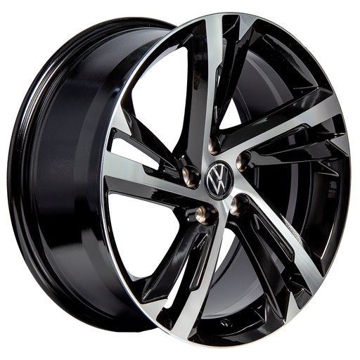 [185112R1VH2137BLACKMACHINEFACE4057.1] Rin 18 "X8 " 5x112 R1 SPORT VH2137 BLACK MACHINE FACE 40 57.1