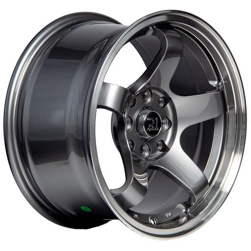 [154100/114.3R15958RGUNMETALMACHINELIP2573.1SÍ] Rin 15 8 4X100/114.3 R1 SPORT 5958R Gunmetal Machine Lip ET25 CB73.1